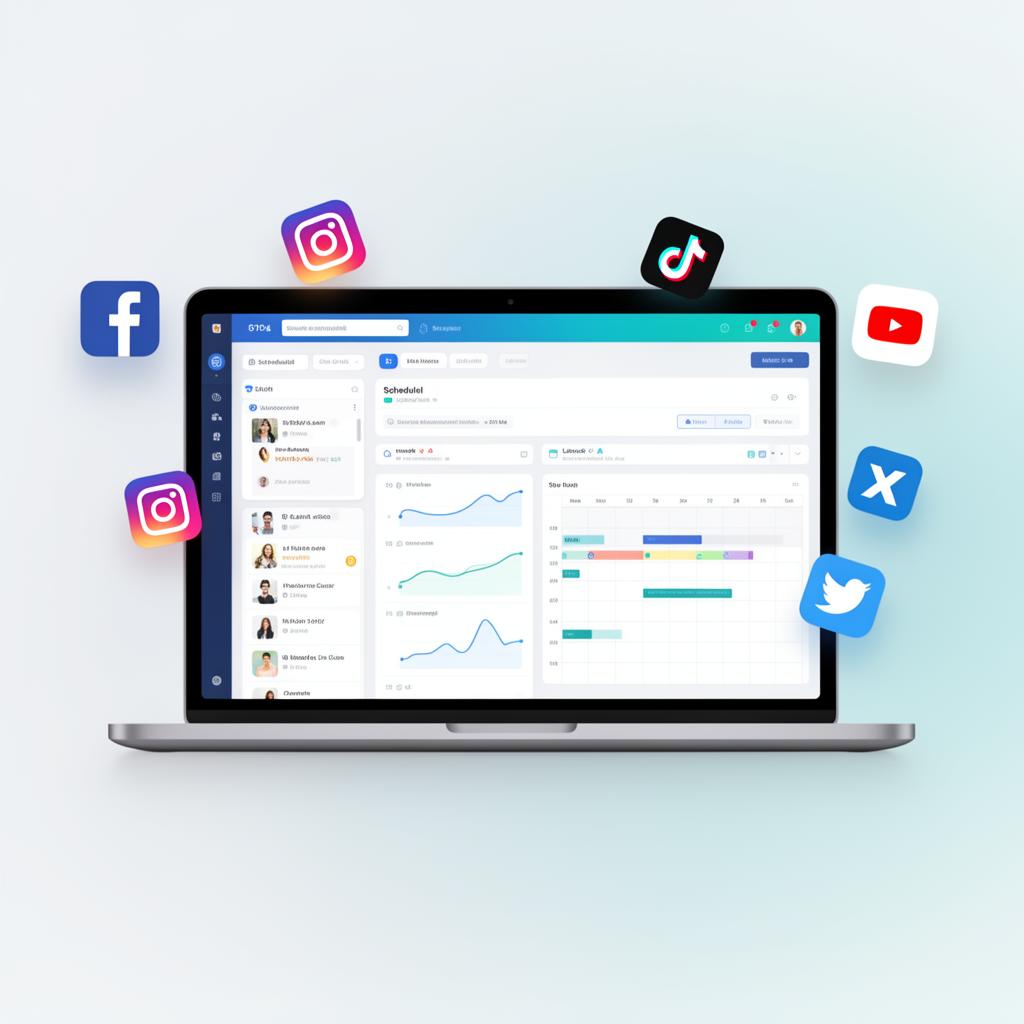 Socialposterr dashboard showing social media scheduling and analytics